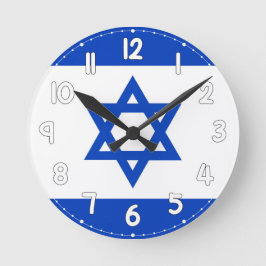 Israel Flag Wall Clock - Flag of Israel Rund Klocka
