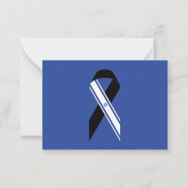 Israel flagga Black ribbon Memorial Blue Hanukkah Anteckningskort