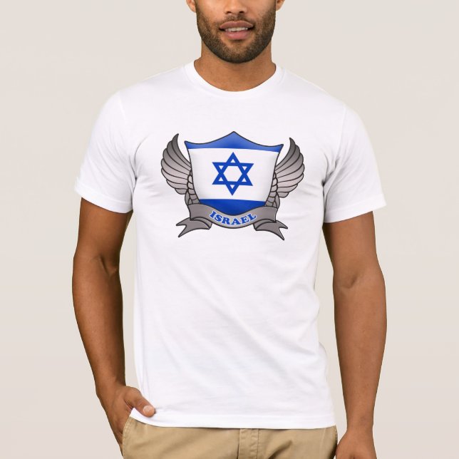 Israel Flagga Emblem T Shirt (Framsida)