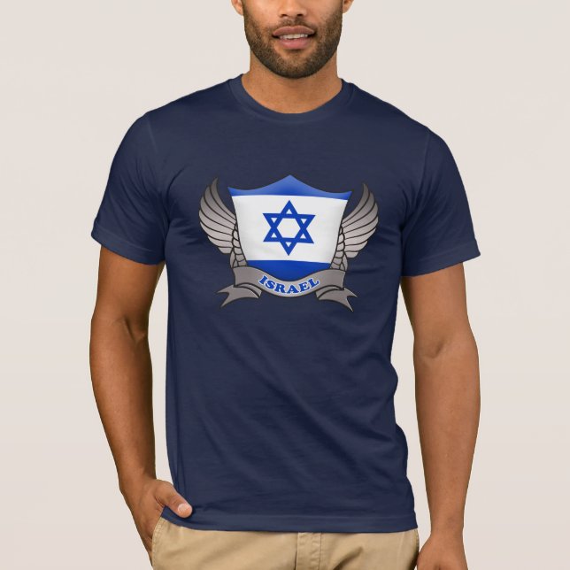 Israel Flagga Emblem Tee Shirt (Framsida)
