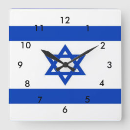 Israel Flagga Fyrkantig Klocka