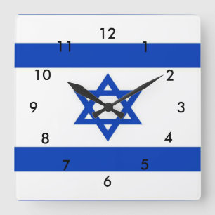 Israel-Flagga Fyrkantig Klocka