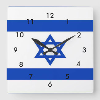 Israel Flagga Fyrkantig Klocka