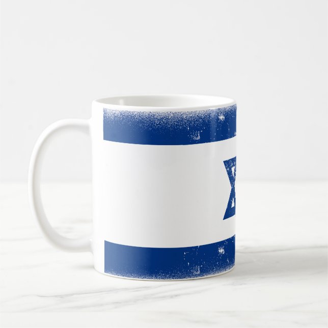 Israel Flagga Grungge Kaffemugg (Vänster)