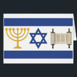 Israel Flagga Hälsningskort<br><div class="desc">Mall för Vågrät av gratulationskort</div>