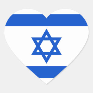 Israel Flagga Heart Sticker Hjärtformat Klistermärke