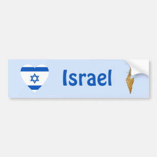 Israel Flagga Hjärta + Karta Bildäckslapp Bildekal
