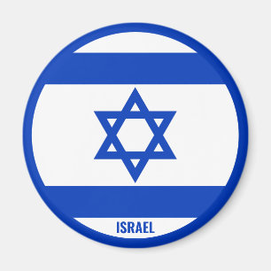 Israel Flagga Inscription Blue White Star David Magnet