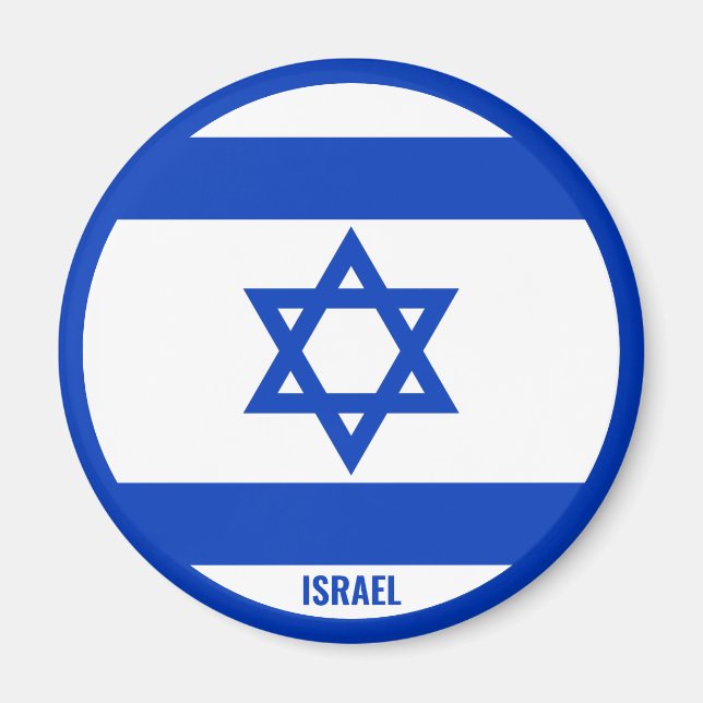 Israel Flagga Inscription Blue White Star David Magnet (Framsidan)