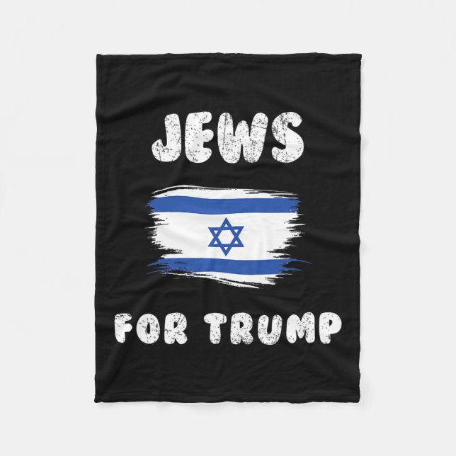 Israel Flagga Judar for Trump Fleecefilt (Framsidan)