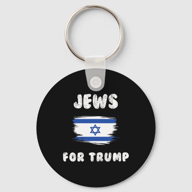 Israel Flagga Judar for Trump Nyckelring (Framsida)