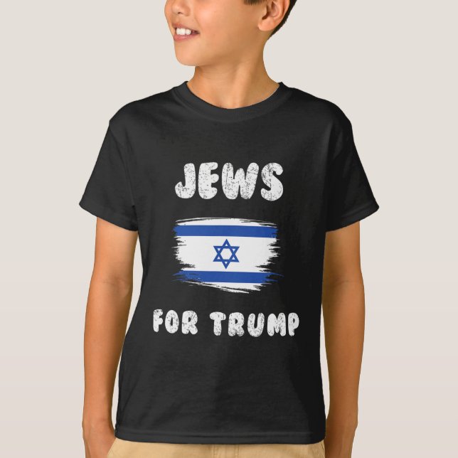 Israel Flagga Judar for Trump T Shirt (Framsida)