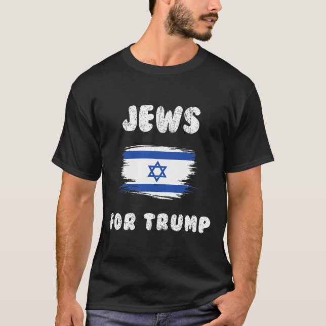 Israel Flagga Judar for Trump T Shirt (Framsida)
