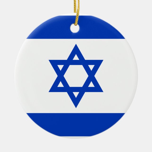 Israel Flagga Julgransprydnad Keramik (Framsidan)