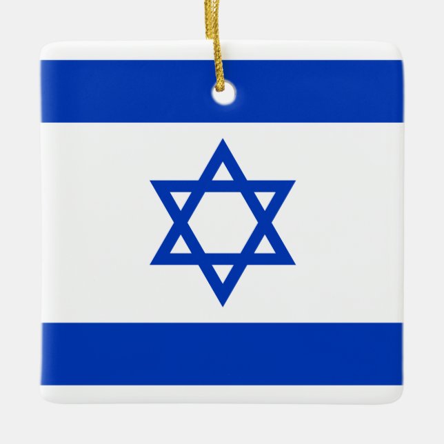 Israel Flagga Julgransprydnad Keramik (Framsida)
