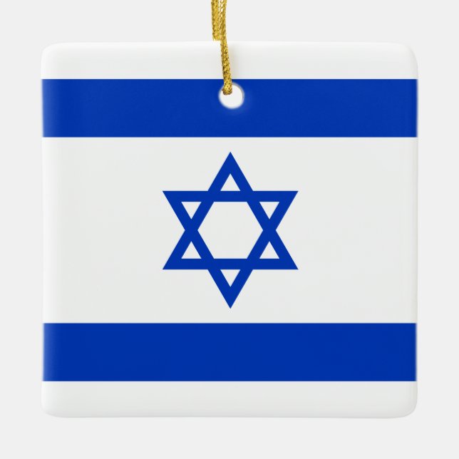 Israel Flagga Julgransprydnad Keramik (Framsida)