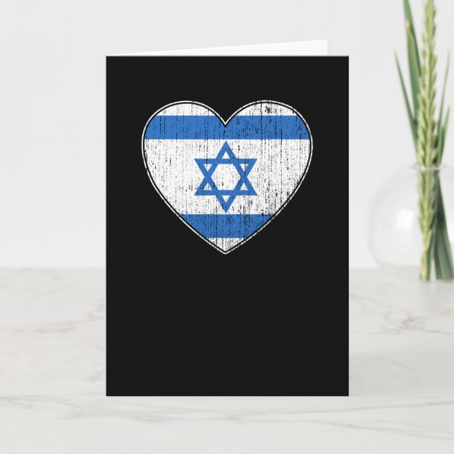 Israel Flagga Kärlek Hjärt Kort (Framsida)