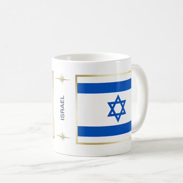 Israel Flagga + Karta Mugg (Framsida höger)