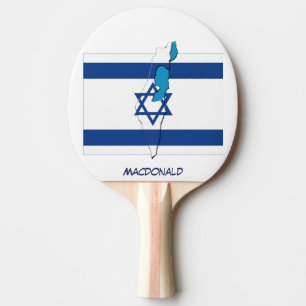 ISRAEL FLAGGA & KARTA PERSONLIG PINGISRACKET