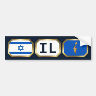 Israel Flagga-koden Bumper Sticker Bildekal