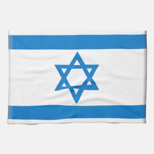Israel flagga kökshandduk (Horisontell)