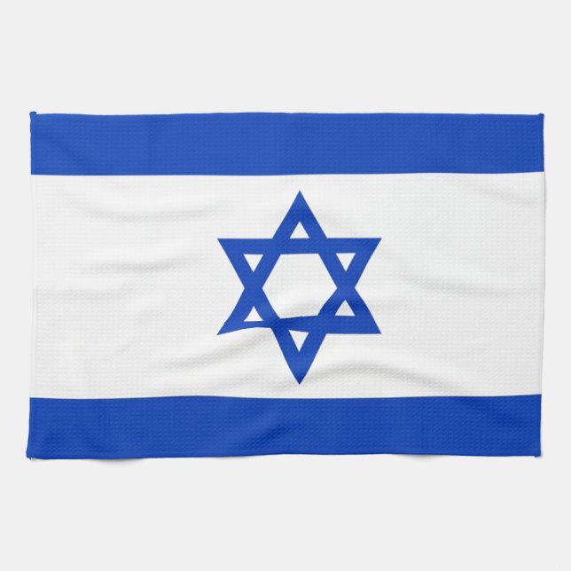Israel flagga kökshandduk (Horisontell)