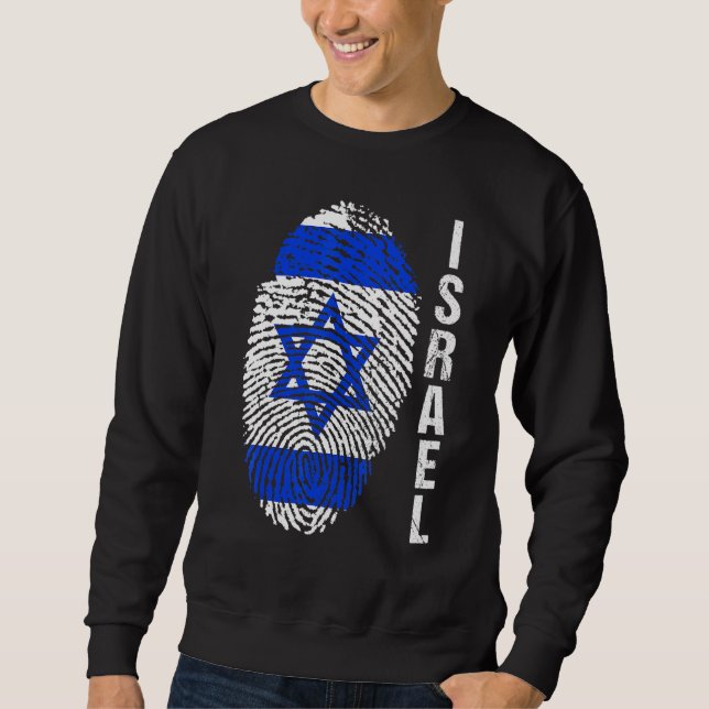 Israel Flagga Lång Ärmad Tröja (Framsida)