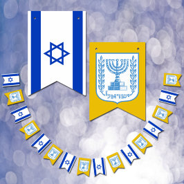 Israel Flagga, Menorah Israel Banners / Bröllop Vimplar
