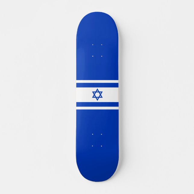 Israel flagga mini skateboard bräda 18,5 cm (Framsida)