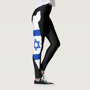Israel Flagga Mönster, Israel Flagga Leggings