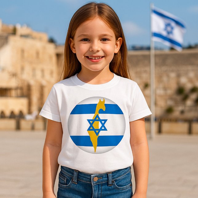 Israel Flagga och Karta Blå Davidsstjärna Emblem T Shirt (Skapare uppladdad)