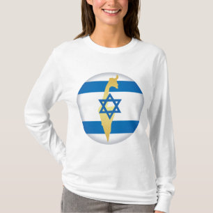 Israel Flagga och Karta Blå Davidstjärna Emblem T Shirt