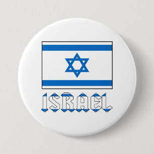 Israel Flagga och ordet ISRAEL  Knapp