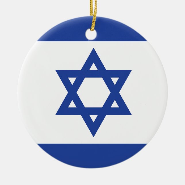 Israel Flagga Ornaments Julgransprydnad Keramik (Framsidan)