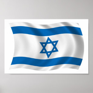 Israel Flagga Poster Skriv ut