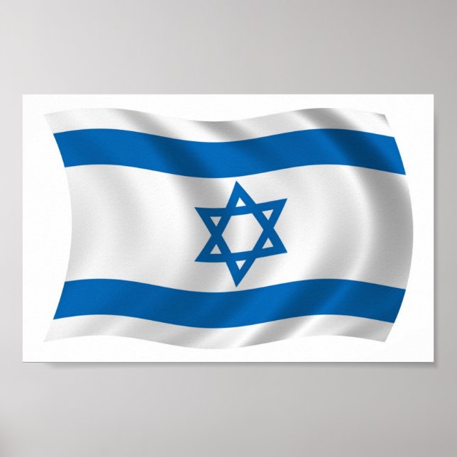 Israel Flagga Poster Skriv ut (Framsidan)