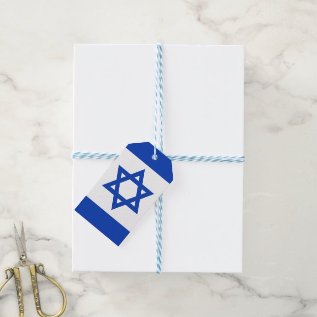 Israel flagga presentetikett (Med Snöre)