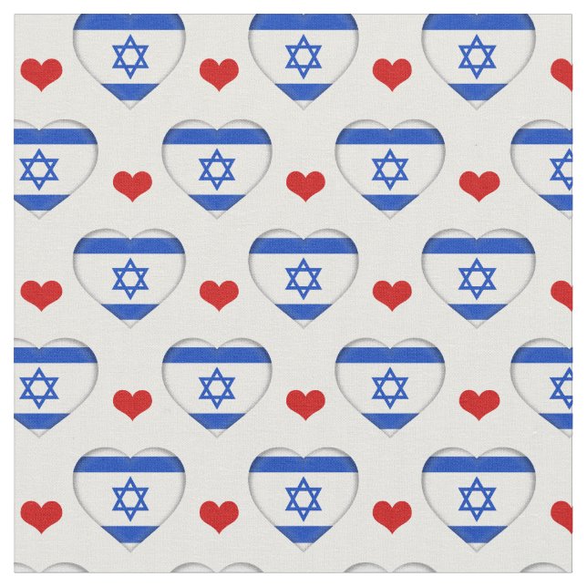 Israel Flagga & Red Heart mode Fabric/Jewish Tyg (Närbild)