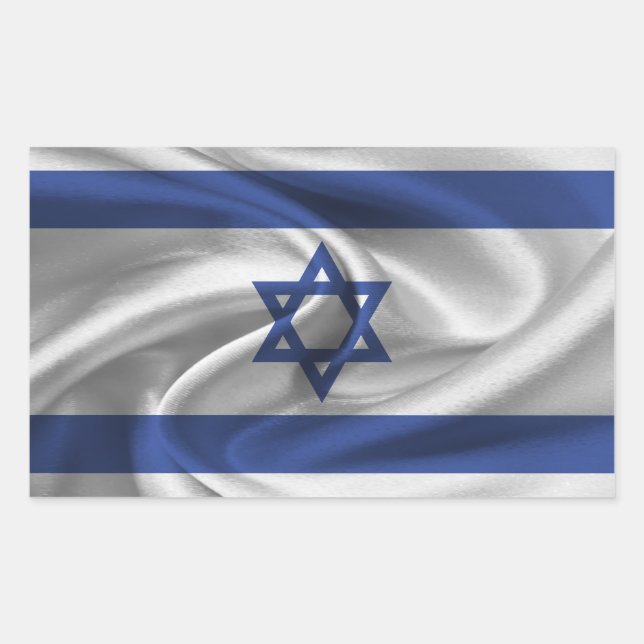 Israel Flagga Rektangulärt Klistermärke (Framsida)
