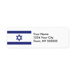 Israel flagga returadress etikett
