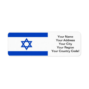 Israel flagga returadress etikett