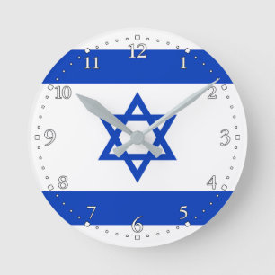 Israel Flagga Rund Klocka
