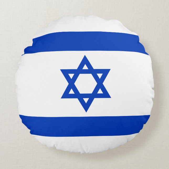 Israel flagga rund kudde (Framsidan)
