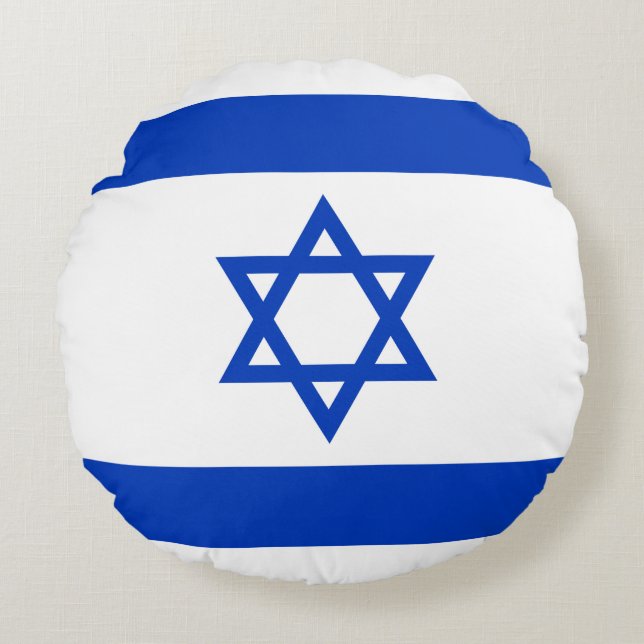 Israel Flagga Rund Kudde (Framsidan)