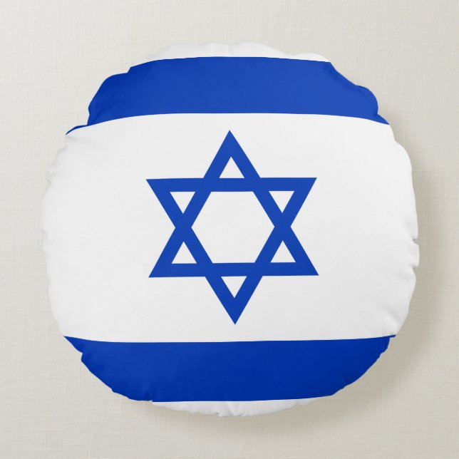Israel Flagga Rund Kudde (Framsidan)