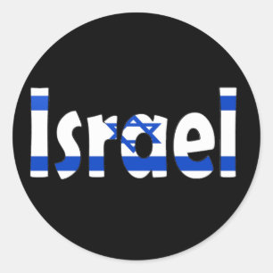 Israel Flagga Runt Klistermärke