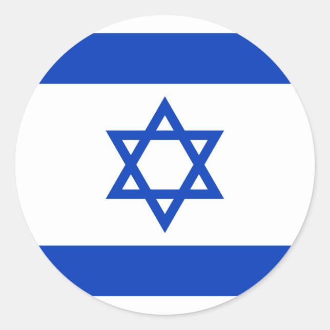 Israel Flagga Runt Klistermärke (Framsida)