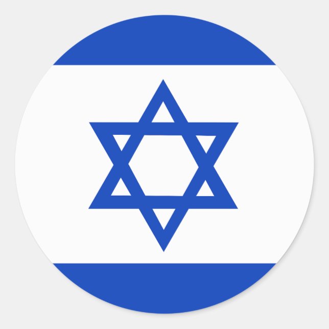 Israel Flagga Stickers Runt Klistermärke (Framsida)