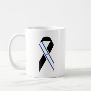 Israel flagga svart band kaffemugg