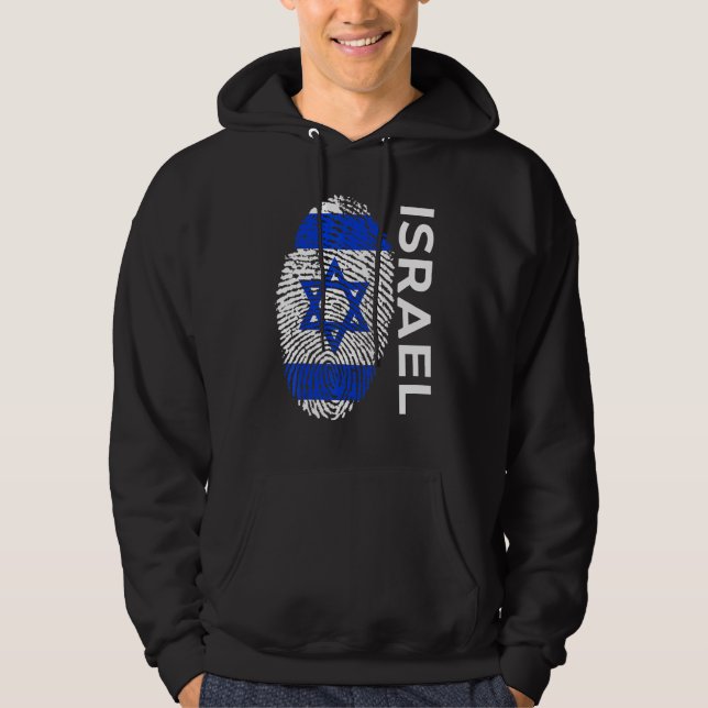 Israel Flagga Team Jersey Sleeve Tee Hoodie (Framsida)